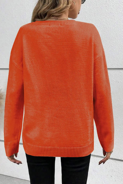 BOO Round Neck Long Sleeve Sweater - Your Second Look
