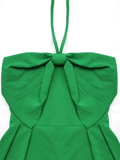 Bow Halter Neck Smocked Romper - Your Second Look