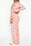 Bow Print Top and Wide Leg Pants Lounge Set - Your Second Look