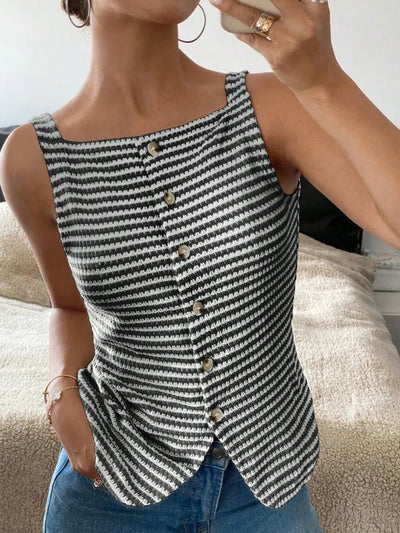 Button Down Striped Tank - Your Second Look