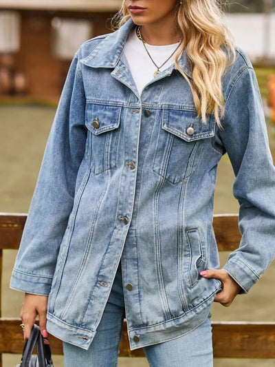 Button Down Washed Denim Jacket - Your Second Look