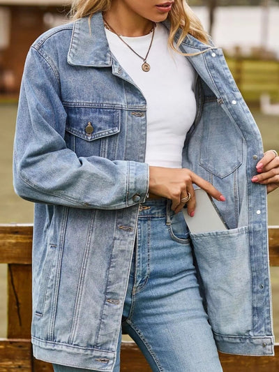 Button Down Washed Denim Jacket - Your Second Look