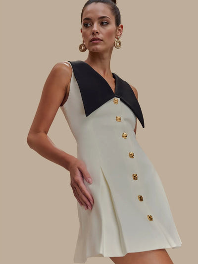 Button Front Sleeveless Mini Dress - Your Second Look