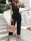 Button - Front Tie Waist Jumpsuit - Your Second Look