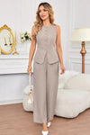 Button Front Top and Pants Set - Your Second Look