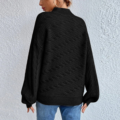 Cable Knit Mock Neck Sweater - Your Second Look