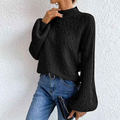 Cable Knit Mock Neck Sweater - Your Second Look