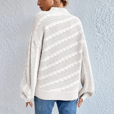 Cable Knit Mock Neck Sweater - Your Second Look