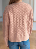 Cable Knit Round Neck Cardigan - Your Second Look