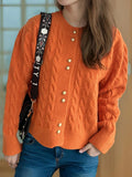 Cable Knit Round Neck Cardigan - Your Second Look