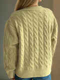 Cable Knit Round Neck Cardigan - Your Second Look
