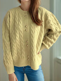 Cable Knit Round Neck Cardigan - Your Second Look