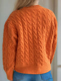 Cable Knit Round Neck Cardigan - Your Second Look