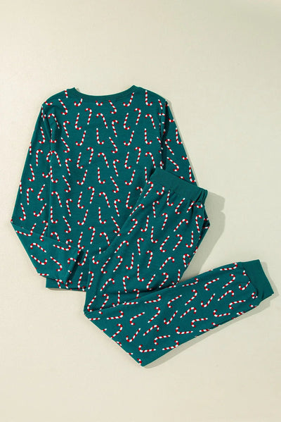 Candy Cane Top and Pants Lounge Set - Your Second Look