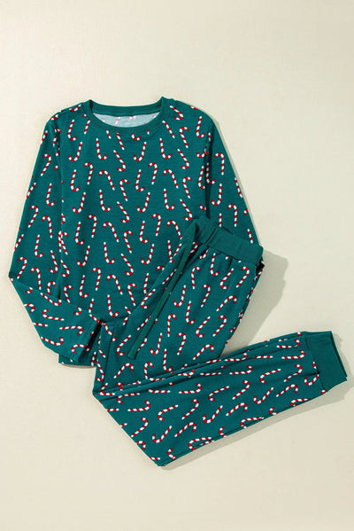 Candy Cane Top and Pants Lounge Set - Your Second Look
