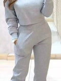 Casual Chic Cropped Sweatshirt and Jogger Set - Your Second Look