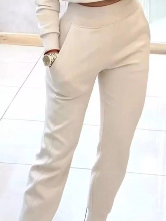 Casual Chic Cropped Sweatshirt and Jogger Set - Your Second Look