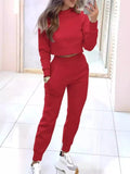 Casual Chic Cropped Sweatshirt and Jogger Set - Your Second Look