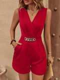 Chain Decor Romper with Pockets - Your Second Look