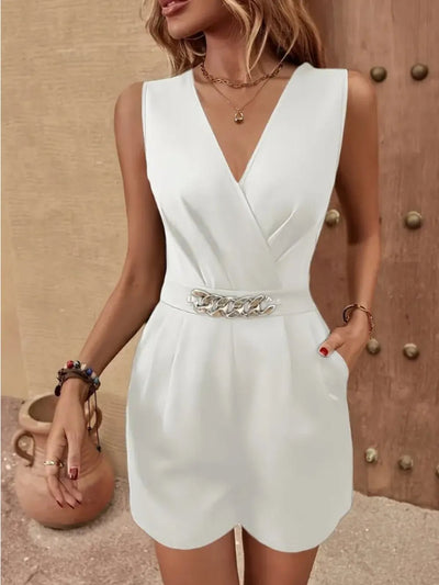 Chain Decor Romper with Pockets - Your Second Look