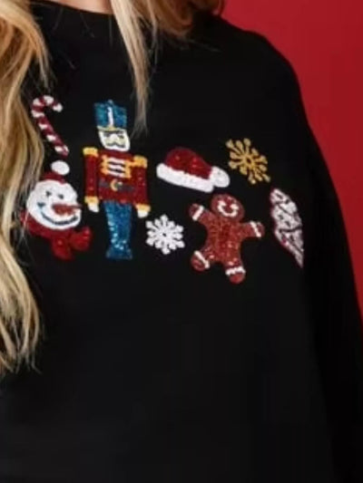 Christmas Sequin Cropped Sweatshirt - Your Second Look