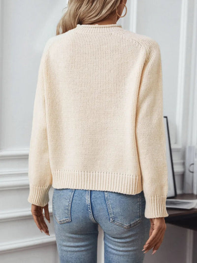 Christmas Tree Round Neck Raglan Sleeve Sweater - Your Second Look