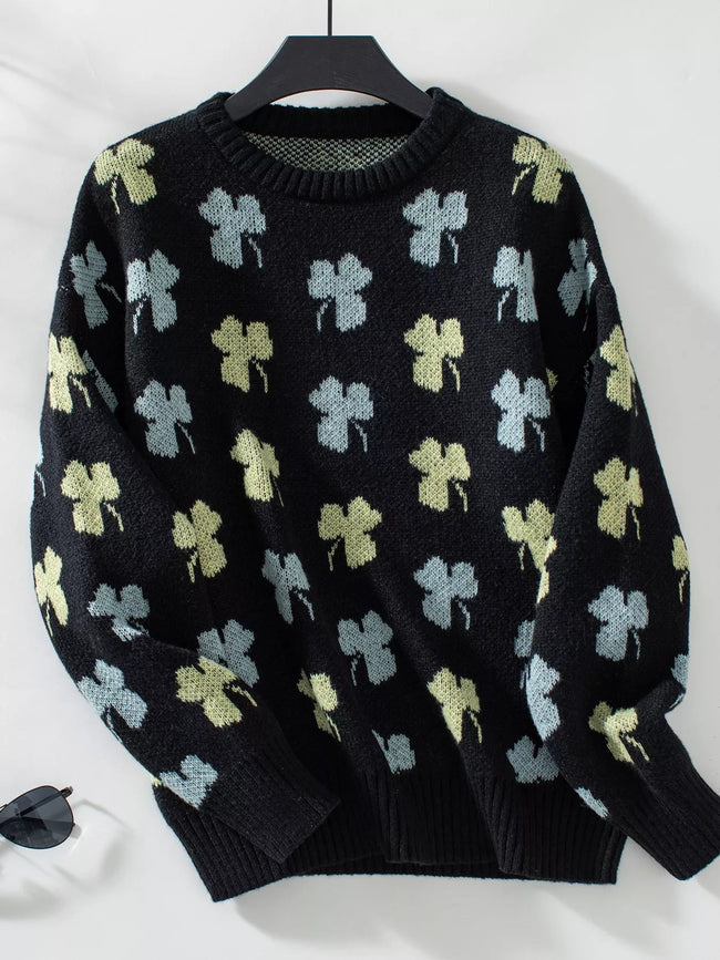 Clover Round Neck Long Sleeve Sweater - Your Second Look