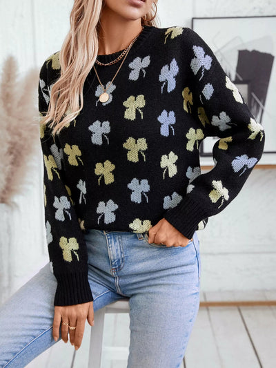 Clover Round Neck Long Sleeve Sweater - Your Second Look