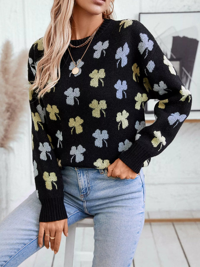 Clover Round Neck Long Sleeve Sweater - Your Second Look