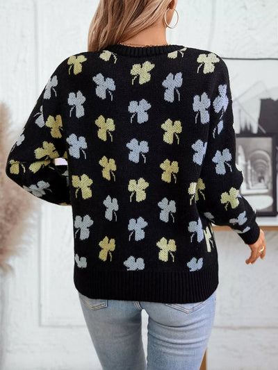 Clover Round Neck Long Sleeve Sweater - Your Second Look