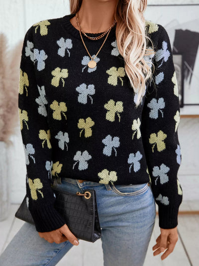 Clover Round Neck Long Sleeve Sweater - Your Second Look