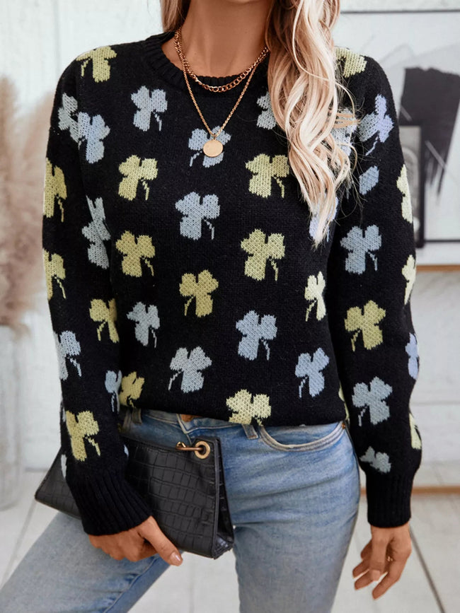 Clover Round Neck Long Sleeve Sweater - Your Second Look