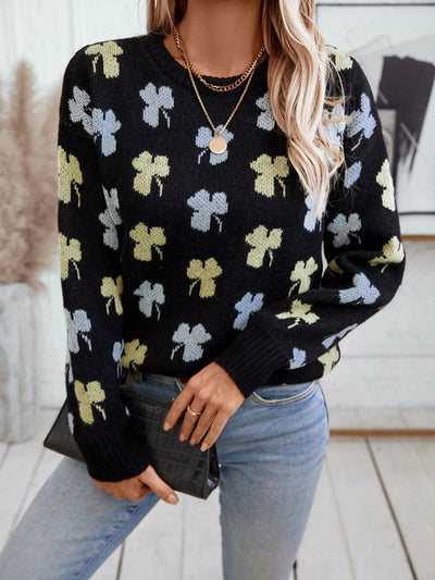 Clover Round Neck Long Sleeve Sweater - Your Second Look