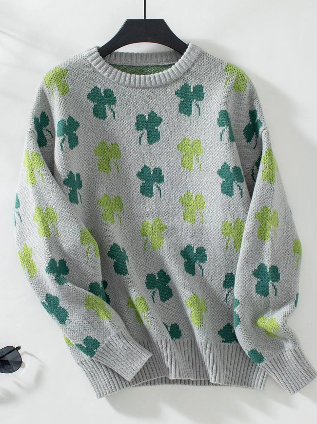 Clover Round Neck Long Sleeve Sweater - Your Second Look