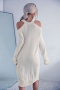 Cold Shoulder Sweater Dress (Belt Not Included) - Your Second Look