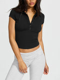 Collared Neck Short Sleeve Top - Your Second Look