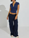 Collared Neck Short Sleeve Top - Your Second Look