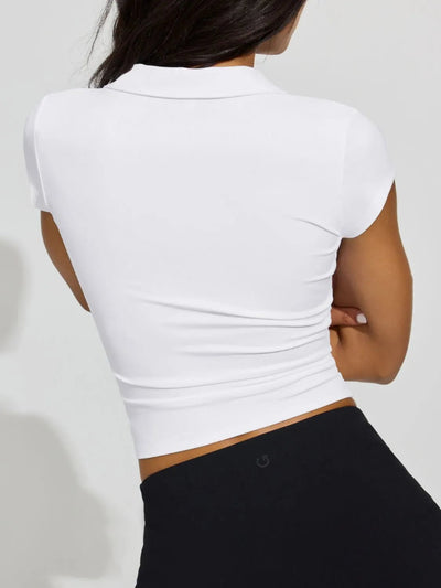 Collared Neck Short Sleeve Top - Your Second Look