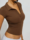 Collared Neck Short Sleeve Top - Your Second Look
