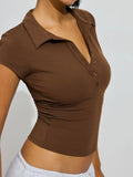 Collared Neck Short Sleeve Top - Your Second Look