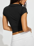 Collared Neck Short Sleeve Top - Your Second Look