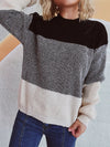 Color Block Long Sleeve Sweater - Your Second Look