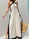Contrast Halter Maxi Dress - Your Second Look