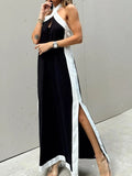 Contrast Halter Maxi Dress - Your Second Look
