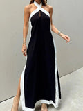 Contrast Halter Maxi Dress - Your Second Look