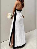 Contrast Halter Maxi Dress - Your Second Look