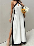 Contrast Halter Maxi Dress - Your Second Look