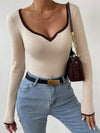 Contrast Trim Knit Top - Your Second Look