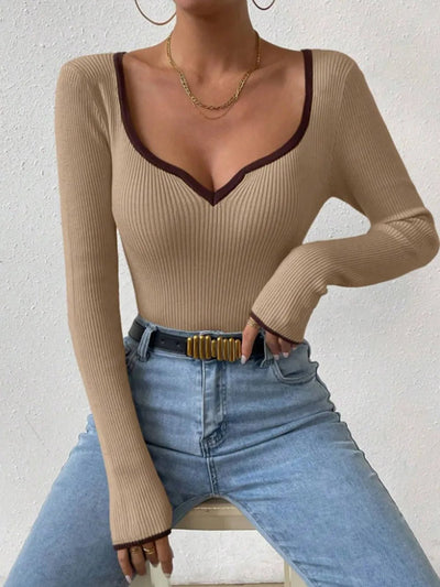 Contrast Trim Knit Top - Your Second Look