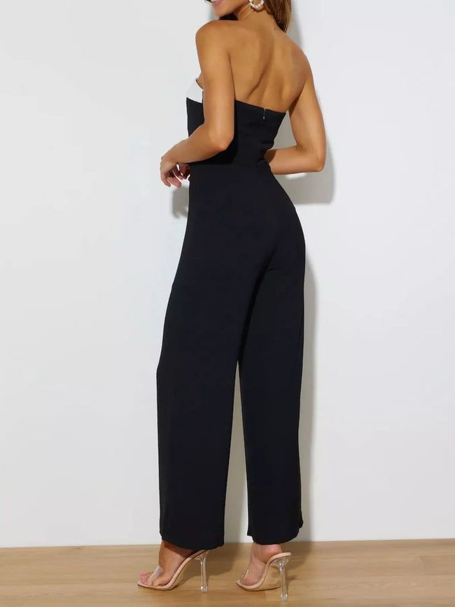 Contrast Tube Wide Leg Jumpsuit - Your Second Look